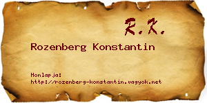 Rozenberg Konstantin névjegykártya
